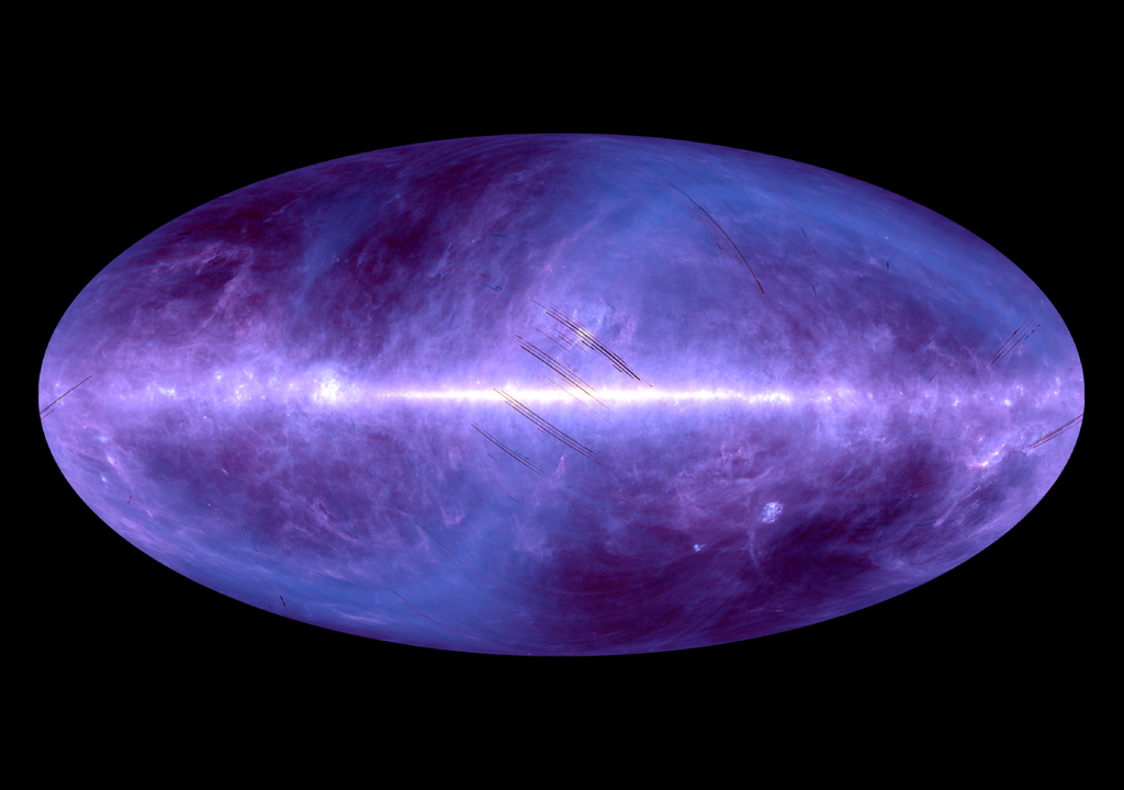 El telescopio AKARI cartografió todo el cielo en el infrarrojo. Crédito: JAXA