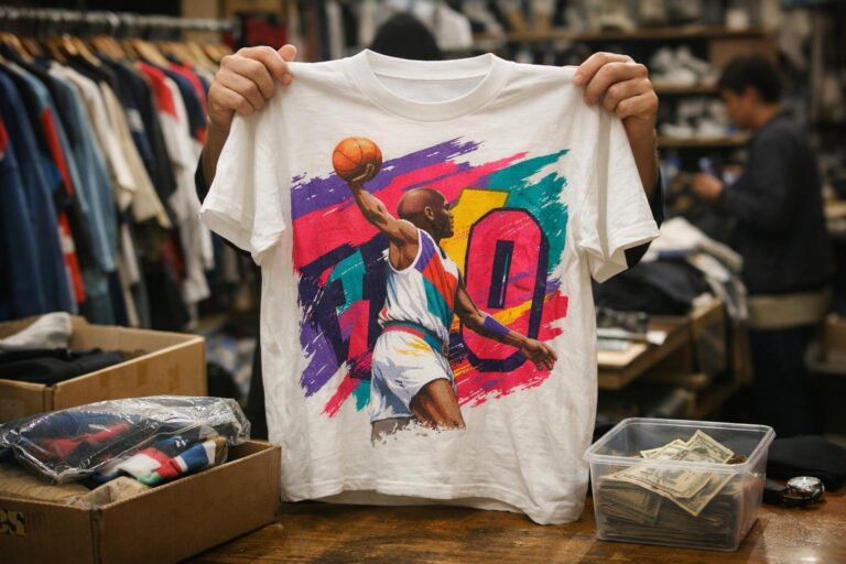 Esa camiseta usada una sola vez en los años 90 hoy se vende a precio de oro