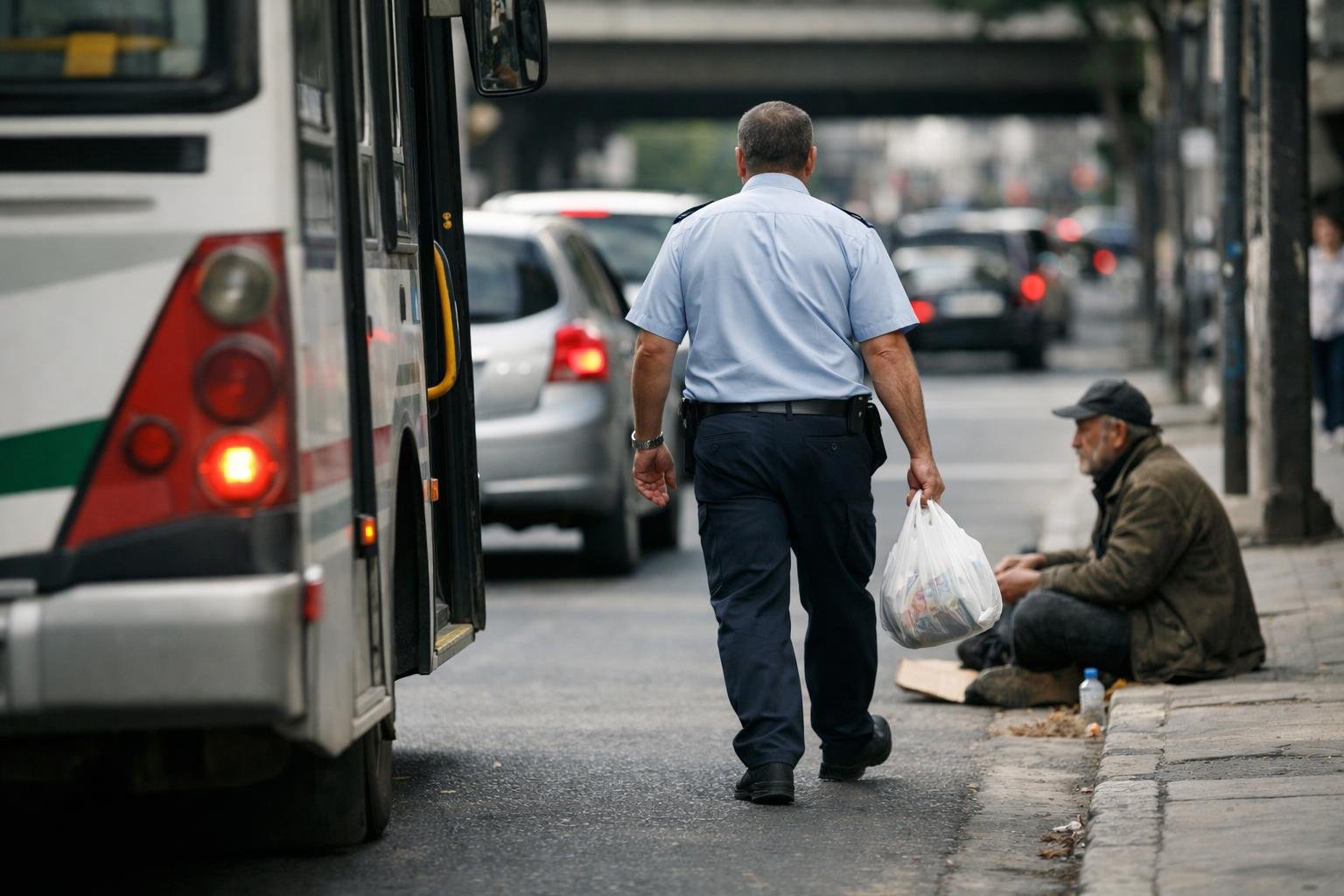 Frenó el colectivo en medio del recorrido y lo que hizo después lo volvió viral
