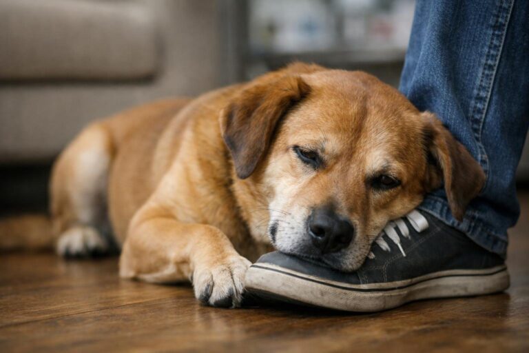 Qué significa realmente cuando tu perro apoya la cabeza sobre tu pie según los veterinarios
