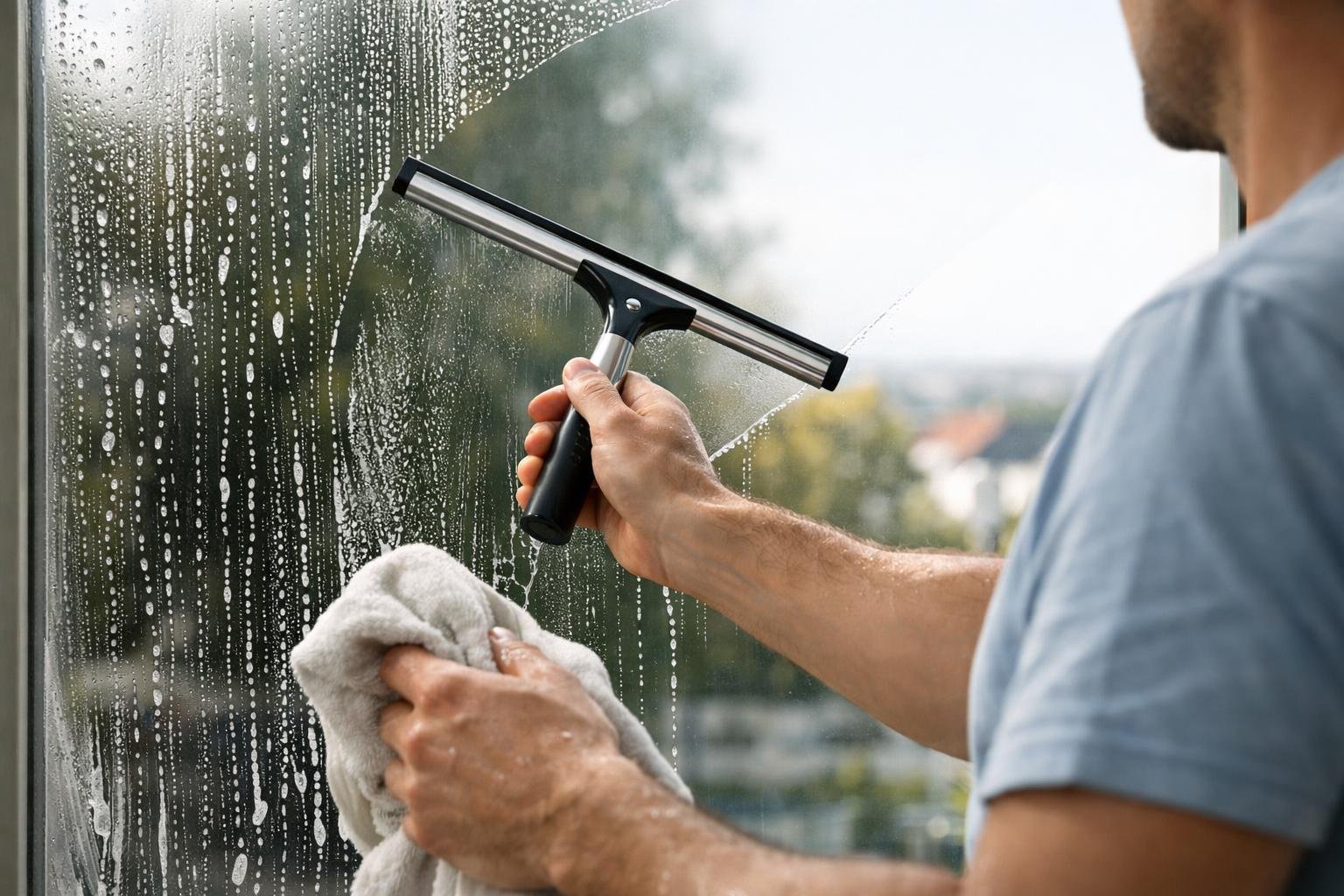 Vidrios impecables sin una sola gota de producto — el método que casi nadie recuerda